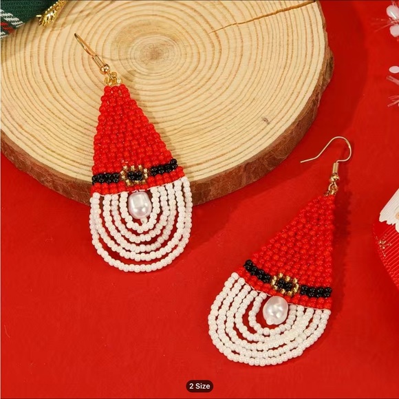 Beads Earrings Santa Claus Belt Design - Picture 4 of 5